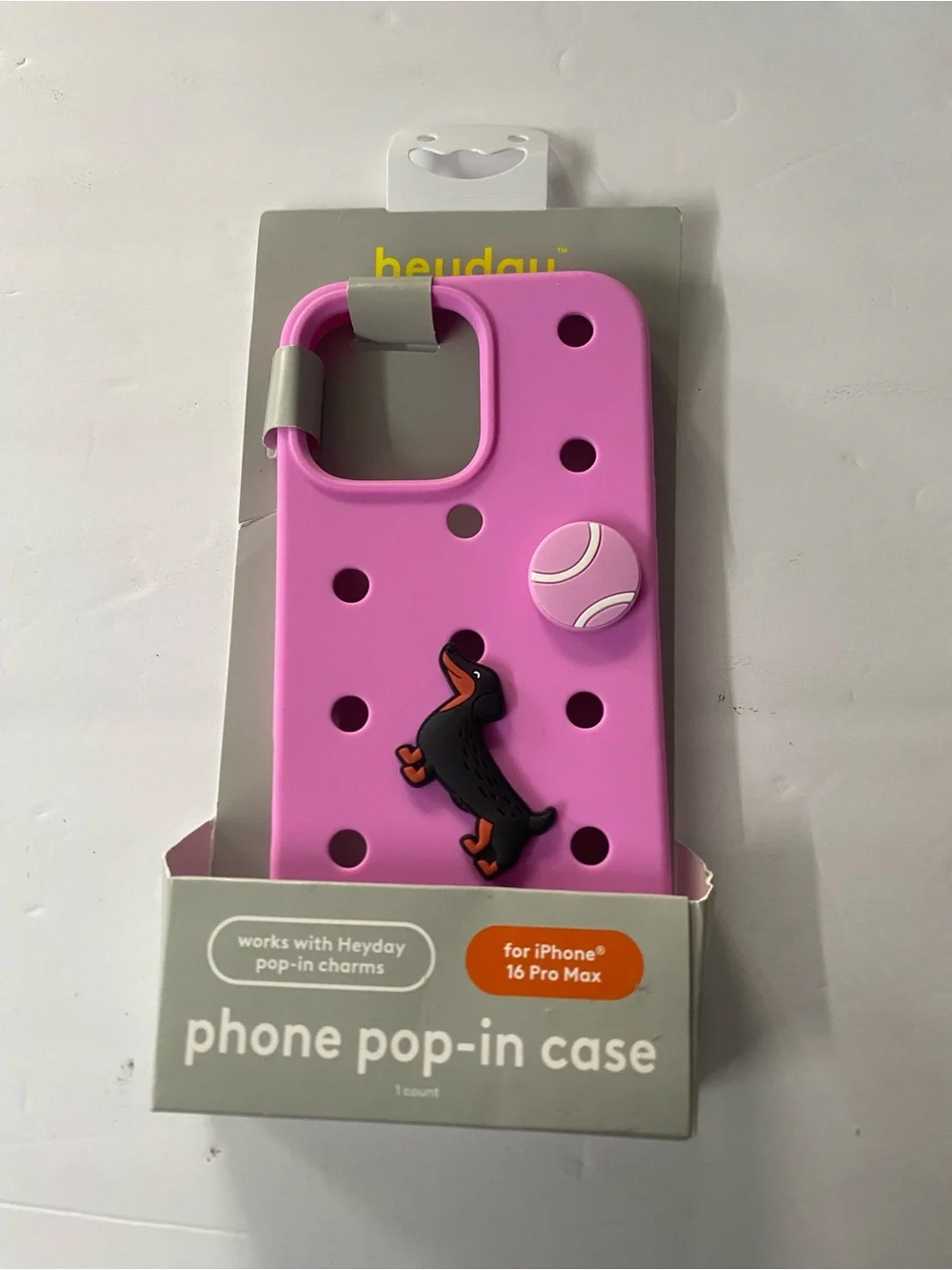 heyday Pink Pop-In Phone Case with Charm Holes for iPhone 16 Pro Max